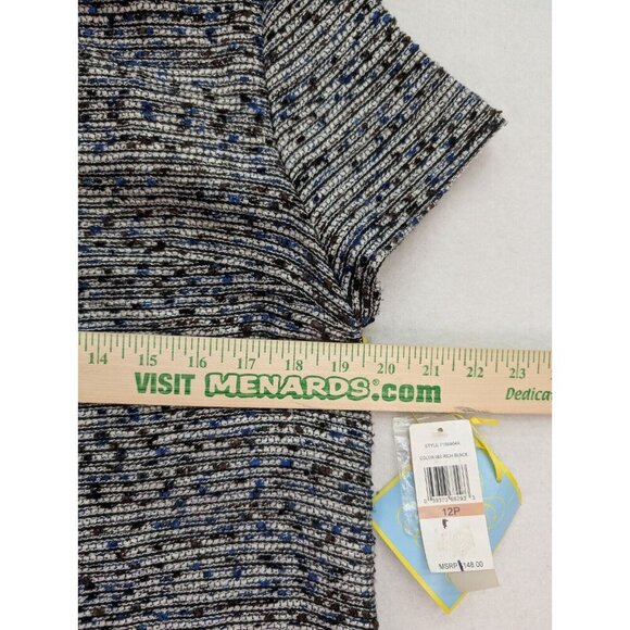 Cece Women's Dress Size 12P Woven Shift Mini Short Sleeve Metallic Shimmer - Picture 8 of 14